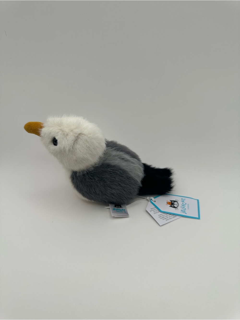 Jellycat Grey, White and Yellow Seagull Plush Toy